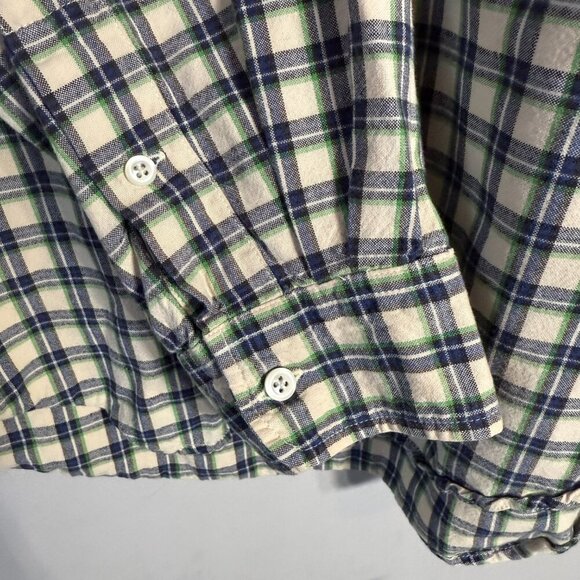 Ralph Lauren Jeans Co Plaid Flannel Button Down Shirt Mens Large Tan Preppy Soft - Picture 8 of 13